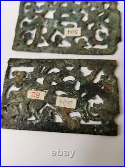 Ancient Chinese bronze-gilted dragon plaques, Han dynasty 2nd BC