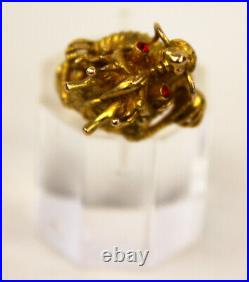 Antique 18K Solid Gold Chinese Dragon Ring Adjustable Size