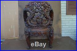 Antique 19 th Century Chinese Dragon Throne rare