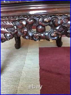 Antique 19th C Chinese Carved Mahogany Dragon Chair-SUPER COOL