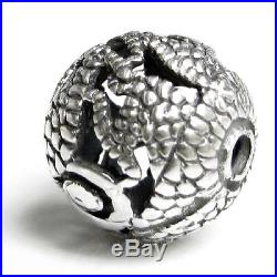Antique 925 Sterling Silver Chinese Filigree Dragon Focal Bead 14mm