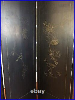 Antique Asian Japanese/Chinese Hand Painted Room Divider Folding Screen Dragons