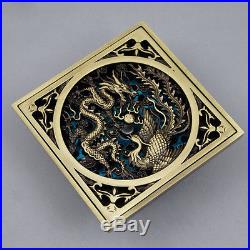 Antique Brass Chinese Dragon Style Floor Drain Bathroom Ground Overflow Fitting