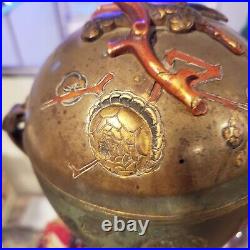 Antique Bronze Chinese Burial Urn With Dragon Handles