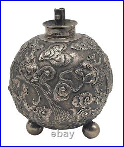 Antique CHINESE Export Silver DRAGON Rare