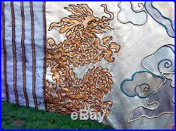 Antique CHINESE ROBE Embroidery DRAGON GOLD Thread QING Silk OPERA Most UNUSUAL