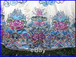 Antique CHINESE ROBE Embroidery DRAGON GOLD Thread QING Silk OPERA Most UNUSUAL