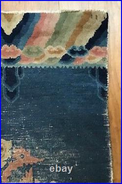 Antique Chinese Art Deco Nichols Peking Rug Carpet Hand Knotted Dragon Cloud 45
