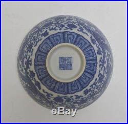 Antique Chinese Blue and White Double Dragon Porcelain Bowl