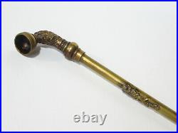 Antique Chinese Brass & Copper Smoking Pipe with Dragon Motif