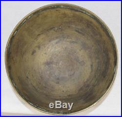Antique Chinese Brass Engraved Bowl With A Dragon And Phoenix, Marked