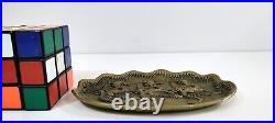 Antique Chinese Brass tray with 3 five claw Dragons and Lightning Thunderbolts