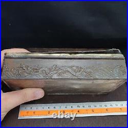 Antique Chinese Bronze Box Dragon Engraved Decoration BOX Rare Finds