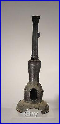 Antique Chinese Bronze Candlestick Altar Piece Chi Long Dragon Temple