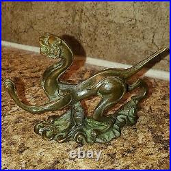 Antique Chinese Bronze Chilong Dragon Brush Rest