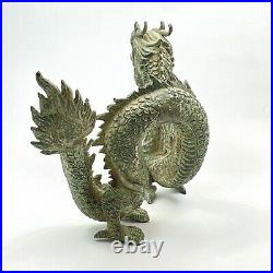 Antique Chinese Bronze Dragon Cast Ming Dynasty Sculpture Figurine