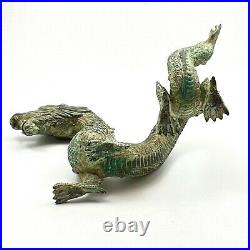Antique Chinese Bronze Dragon Cast Ming Dynasty Sculpture Figurine