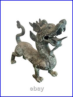 Antique Chinese Bronze Dragon Sculpture