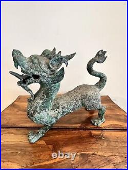 Antique Chinese Bronze Dragon Sculpture