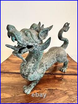 Antique Chinese Bronze Dragon Sculpture