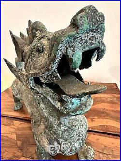 Antique Chinese Bronze Dragon Sculpture
