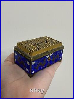 Antique Chinese Bronze Enamel Dragon Gilt Box