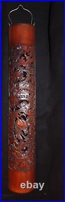 Antique Chinese Carved Bamboo Wall Hanging Curved Panel Dragon Theme 27 China