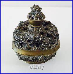 Antique Chinese Carved Bronze Incense Burner Dragon- Purchased in 1930- Lot 26