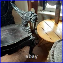 Antique Chinese Carved Dragon Chair Wood 19th Century