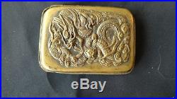 Antique Chinese Cigarette Case Heavily Embossed Dragon maker stamp