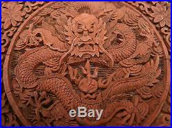Antique Chinese Cinnabar Dragon Plate NO RESERVE