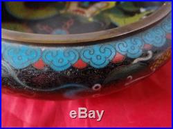 Antique Chinese Cloisonne Dragon Bowl Tongzhi Mark