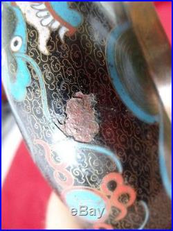 Antique Chinese Cloisonne Dragon Bowl Tongzhi Mark