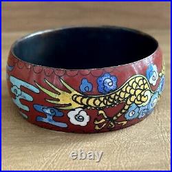 Antique Chinese Cloisonne Enamel Bracelet with Dragon