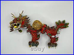 Antique Chinese Cloisonne Five Clawed Dragon 20th Century