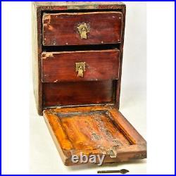 Antique Chinese Dragon Handle Apothocany Herb Medicine Travel Doctor Box