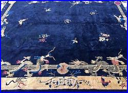 Antique Chinese Dragon Oriental Rug Size is 8x10