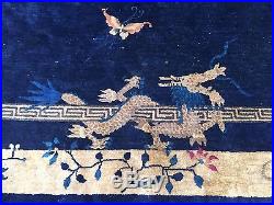 Antique Chinese Dragon Oriental Rug Size is 8x10
