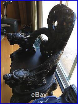 Antique Chinese Dragon Throne chair. Est. 1870 not sure. Decent condition
