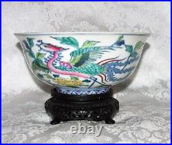 Antique Chinese Dragon and Phoenix Bowl Circa 1910