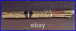 Antique Chinese Dragons Traveling Trousse Chopstick Knife Set Wood Brass Genuine