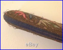 Antique Chinese Embroidered Eyeglasses Case With Two Dragons Kissing Spectacles