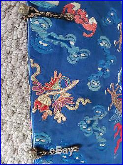 Antique Chinese Embroidered Imperial Dragon Robe