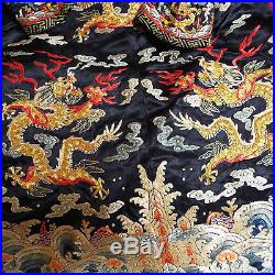 Antique Chinese Embroidered Silk Dragon Robe TINY SIZE FOR A CHILD