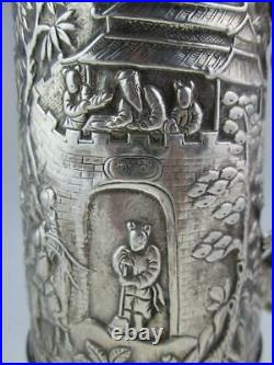 Antique Chinese Export 19th Century Solid Silver Dragon Mug Circa 1880