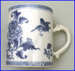 Antique Chinese Export B&W Porcelain dragon handled large Tankard C. 19thC