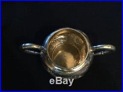 Antique Chinese Export Dragon And Bamboo Sterling Silver Tea Coffee Set