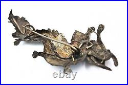 Antique Chinese Export Kingfisher Dragon Silver Pin