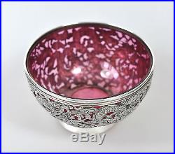 Antique Chinese Export Solid Silver Dragon Bowl China 1900 Woshing Shanghai