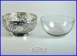 Antique Chinese Export Solid Silver Dragon Bowl China Tuck Chang Qing 1900